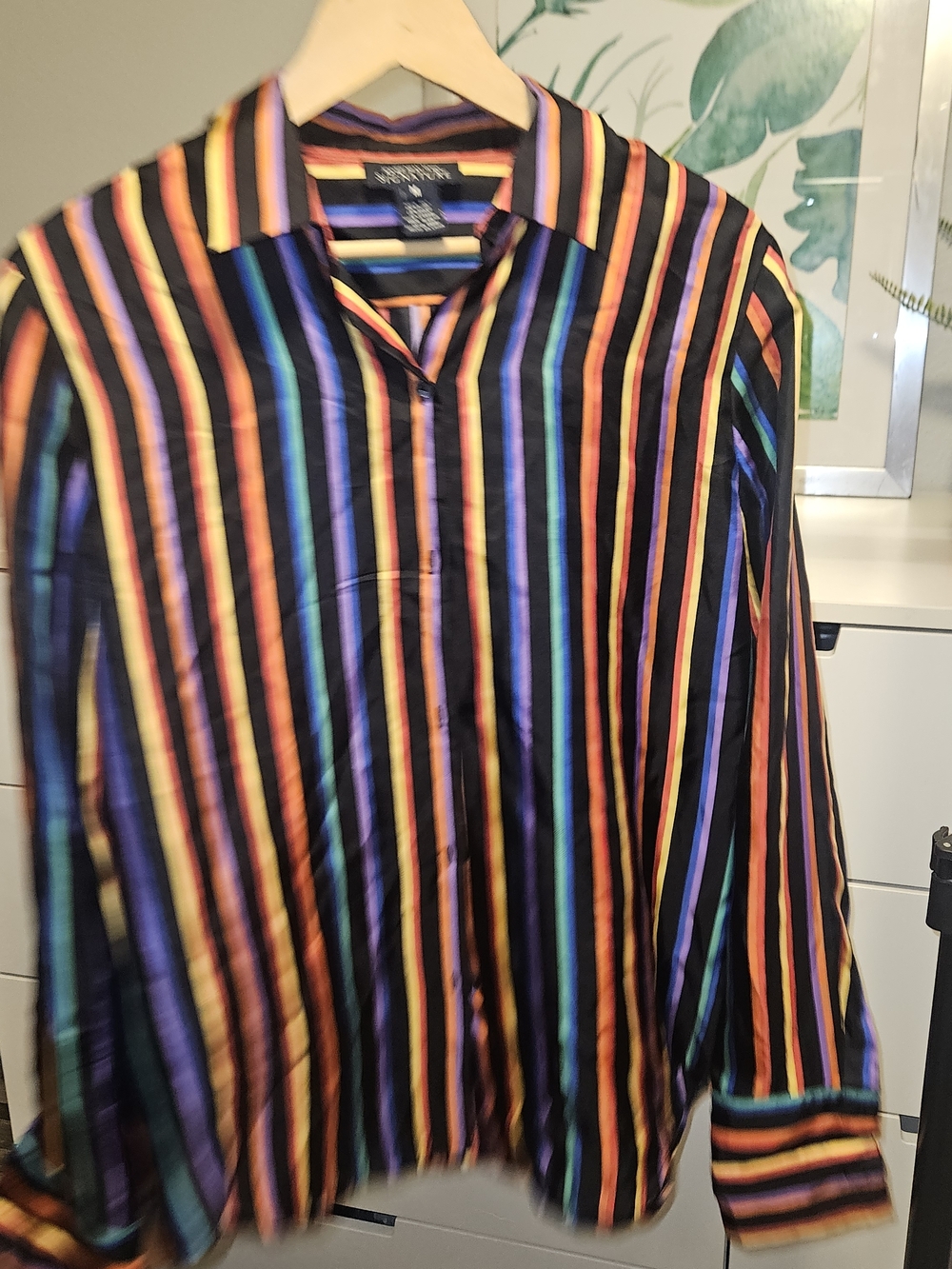 Serena & Lily Multicolor Stripe Men's Shirt - Black Base